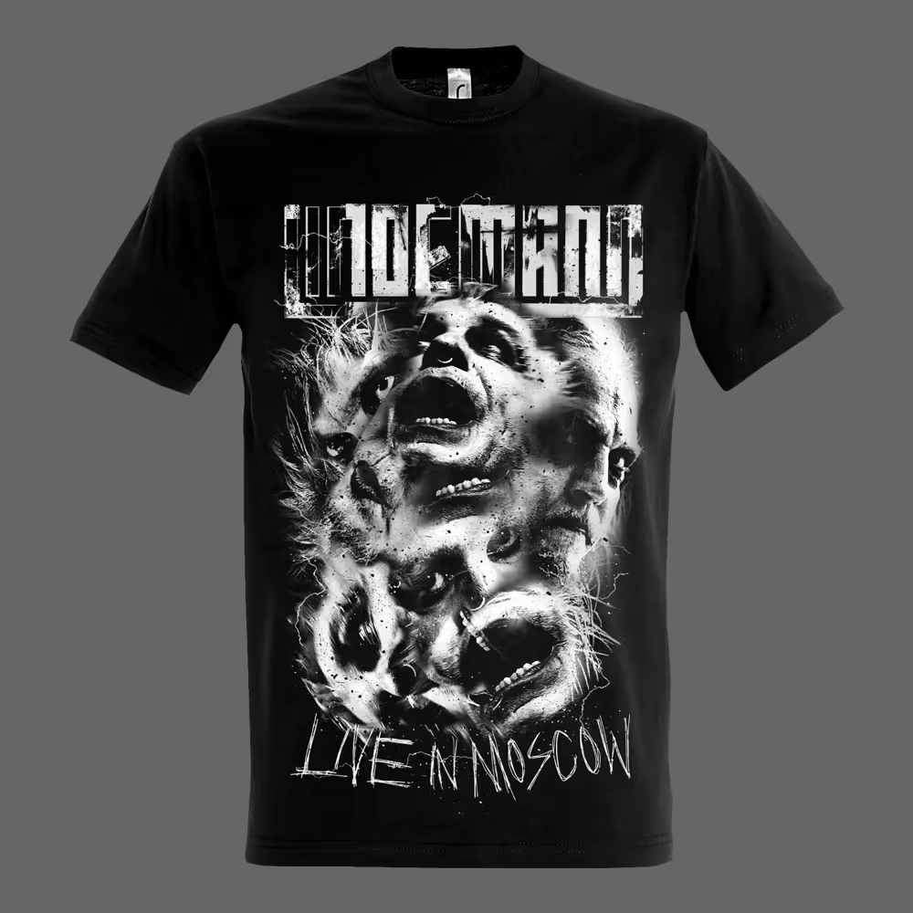 TS_Faces_front_neu.jpg The "Faces" graphic showcases a powerful, thought-provoking image that reflects Lindemann’s signature style and artistic depth. It's a design that speaks volumes, capturing the raw emotion and intensity found in his music.
